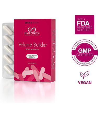 Hairfinity Volume Builder: Amino Acid Booster for Thinning & Damaged Hair - 30 Capsules - Buy Online on GoSupps.com