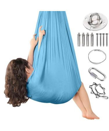 Children's sensory full body socks for young girls adult autism full-body overturn stretchy breathable body sox for stress reduction in children with autism 280x100cm lake blue