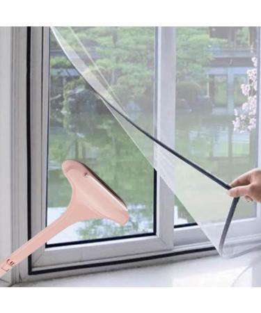 Aeutwekm Window Cleaner Brush | Glass Scraper Brush | Reusable Glass Cleaner Tool Mesh Screen Cleaner Washing Equipment For Wardrobes Sofa Countertops Cabinets Screen Pink - Buy Online on GoSupps.com
