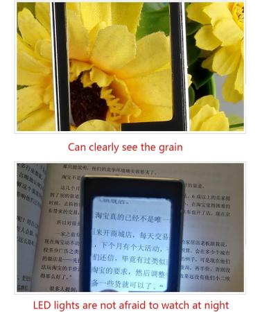Handheld-Illuminated Magnifier 10X 3X Portable 4 Lamp Black Magnifying-Glass with Light Jewelry Watch Loupe-Reading Magnifier with Light Headband for Reading Senior wear Glasses- Stand for Eye for - Buy Online on GoSupps.com