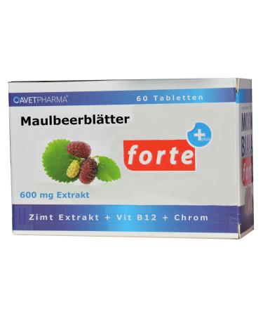 Mulberry leaves extract 600 mg high dose with cinnamon extract chrome vitamin B12 60 tablets divisible 1/2 tablet. 300mg extract for normal sugar metabolism