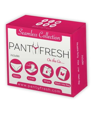 Emergency Panties Kit Includes 4 Items Seamless Underwear Pantyliner Feminine Fresh Wipe Great for On-The-Go Travel Toiletries Period Kit Incontinence Small (Pack of 1) White