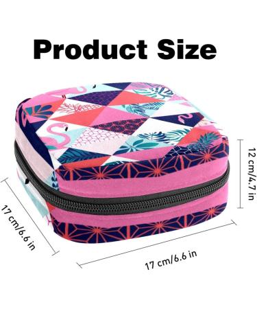 Womens Binding-Up Bags | Geometric Flamingo & Tropical Leaves | Portable Menstrual Pad & Tampon Storage | Multicolored Holder for School & Office - Buy Online on GoSupps.com