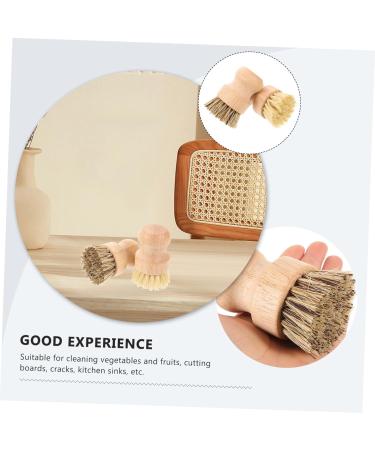 Solustre 6 Pack Rinse Brushes - Multi-Purpose Bathroom & Kitchen Cleaning Brushes with Wooden Handle - Ideal for Pots Crockery & More - Buy Online on GoSupps.com