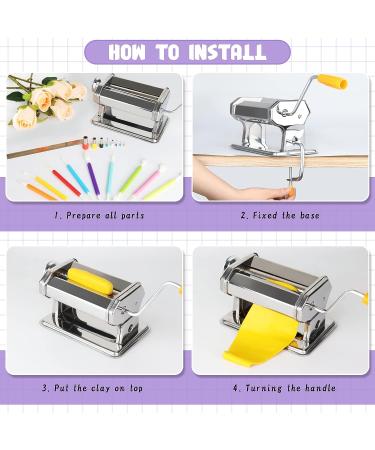 Polymer Clay Roller Machine Set with Adjustable Thickness Settings - Includes 9 Shaping Tools and 15 Cutters for DIY Crafts - Buy Online on GoSupps.com