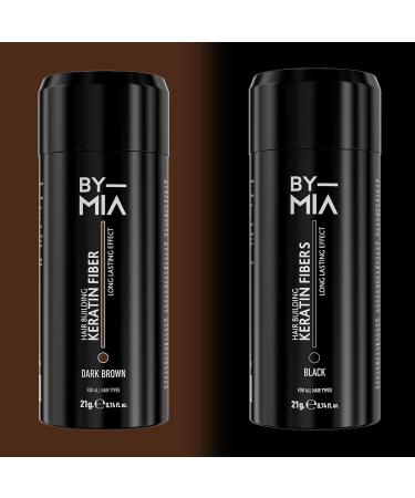 BY MIA Hair Building Keratin Fibres Black 21g | Hair Fibres for Thinning Hair | Hair Thickener Powder Fiber | Hair loss Concealer for Women & Men - Buy Online on GoSupps.com
