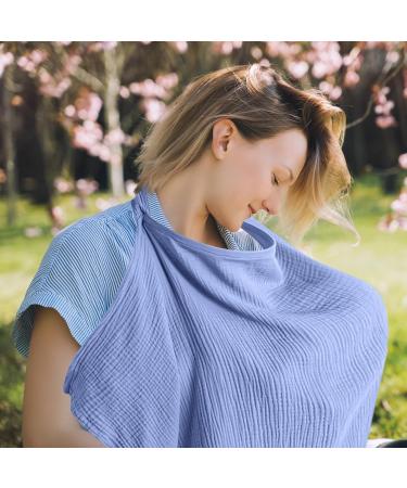 Breastfeeding Cover for On-the-Go Moms | Soft Cotton Adjustable Privacy Protection | Forhome Hill Blue - Buy Online on GoSupps.com