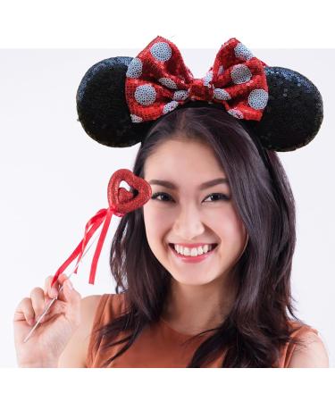 Bbborvox 2 Pieces Mouse Ears Headband Sparkly Bow Headbands Mouse Ears Mouse ears wears a headband for Shiny Headband for Girls Women Fancy Dress Costume Head Band - Buy Online on GoSupps.com