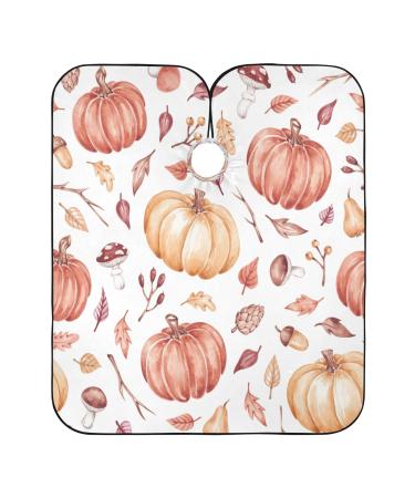 Kigai Halloween Pumpkins Barber Cape Professional Salon Hair Cutting Cape with Adjustable Snap Closure Waterproof Hairdressing Cape Haircut Cape for Men Women