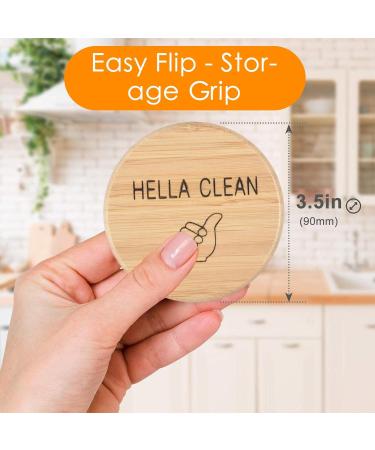 Libetter Dishwasher Clean Dirty Sign - Bamboo Non-Scratch Strong Magnetic Flip Indicator | Non-Scratch Easy To Read Dishwasher Sign for Better Kitchen Organization - Buy Online on GoSupps.com