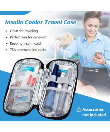Insulin Cooling Bag with 2 Cooling Packs - Safe & Cold Diabetes Accessories for Travel | YouShares 03 Black - Buy Online on GoSupps.com