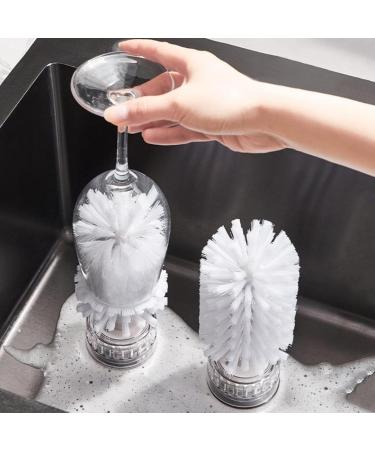 Shakven Suction Cup Brush Cleaner Glass Cup Washer | Portable Turtle Scrub Brush Glass Bottle Bristle Brush for Glassware Wine Glass Bottles - Buy Online on GoSupps.com