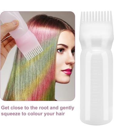 FINEASY 2-Piece Hair Coloring Applicator Set - Root Cam Bottle & Comb for Easy Hair Dye Application - 170 ml (White + Pink) - Buy Online on GoSupps.com