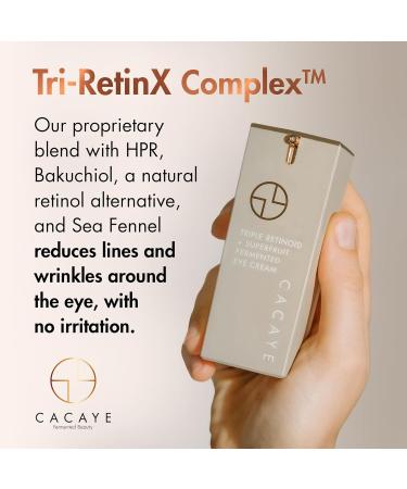 CACAYE Triple Retinoid Eye Cream - Natural Anti-Aging Under Eye Treatment for Wrinkles Dark Circles & Puffiness - 0.5 fl oz - Buy Online on GoSupps.com