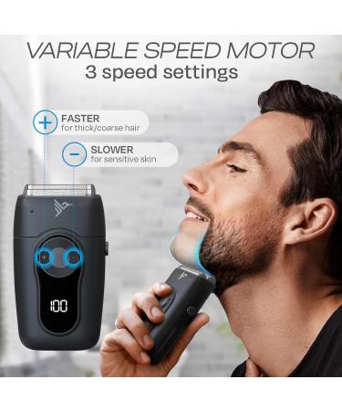 HUMMINGBIRD MK2 Compact Foil Shaver No Nick No Cut Portable USB C Rechargeable Electric Razor for Men | Dual Foil Flex Head & Travel Groomer with LED Display - Buy Online on GoSupps.com