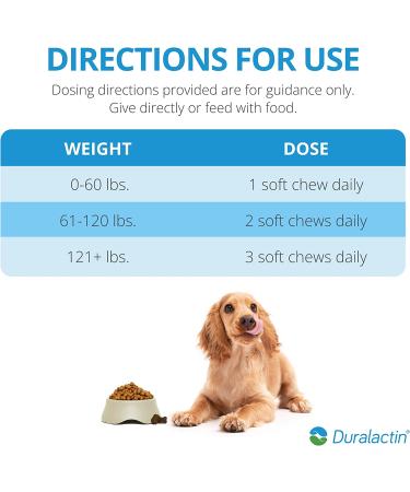 Duralactin Canine Soft Chews Joint Health Supplement for Dogs, Reduces Inflammation, Chicken-Liver Flavored, 60-Count Bottle - Buy Online on GoSupps.com