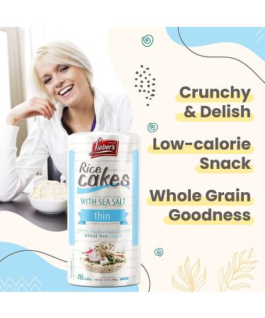 Lieber's Thin Rice Cakes 6 Pack - Kosher Certified, Dairy Free, Wheat Free, Gluten Free, Vegan Options - Sea Salt Flavor - Buy Online on GoSupps.com