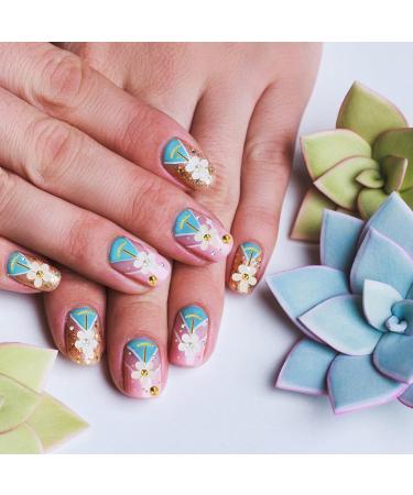 Lurrose 6 Boxes Nail Art Accessories nail decor nail art charm decor crystal rhinestones gems charms nail flower nail charm nail art flower nail art pearls nail polish glue resin flower 3d - Buy Online on GoSupps.com