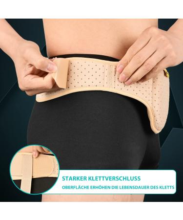 Tenbon Inguinal Hernia Belts for Men - Adjustable Medical Support Hip Belt - Removable Beige Bandage for Sports Hernia Protection (Size M) - Buy Online on GoSupps.com