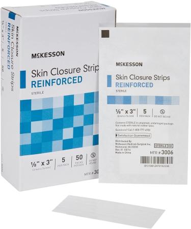 McKesson Skin Closure Strips 1/8 x 3 50 Count - Sterile Reinforced - Buy Online on GoSupps.com