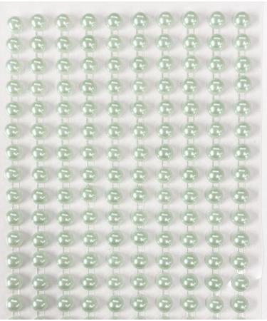 400 Self Adhesive Pearls 6mm Small Round Pearl Stick On Adhesive Beads Embellishment (Mint Green)