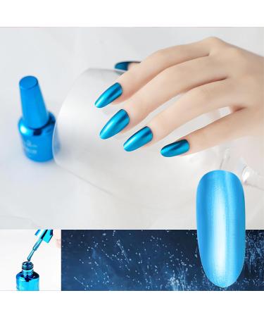 Blue Nail Polish Mirror Nail Varnish Chrome Metallic Quick Dry Metal Effect No UV Needed Nail Art Polish Chrome Nail Polish - Buy Online on GoSupps.com