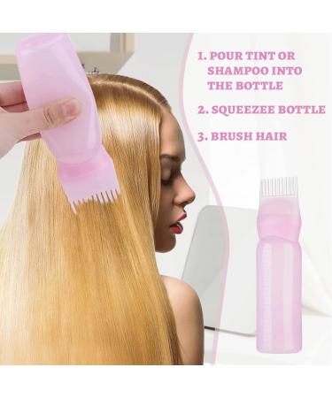 2pcs Pink Root Comb & Oil Applicator Bottle for Hair Treatment at Home - Buy Online on GoSupps.com
