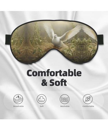 SSIMOO Ultra-Soft Light-Blocking Eye Mask for Restful Sleep | Grass & Dove Print Optimal Comfort Black | International Shipping Available - Buy Online on GoSupps.com