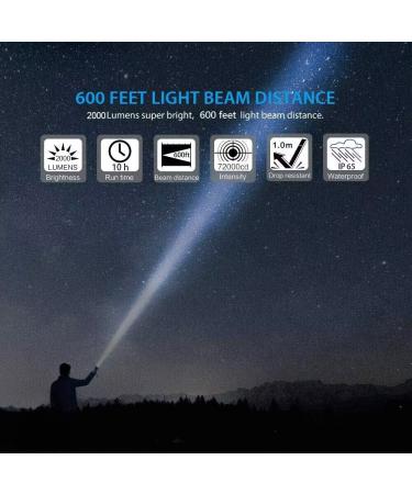 USB Rechargeable Magnetic LED Flashlight 2000LM - Waterproof, Zoomable, Super Bright Tactical Flashlight with Cob Sidelight - 2 Pack of Small LED Flashlights for Camping & Emergencies - Buy Online on GoSupps.com