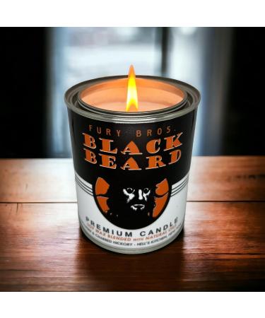 Scented Candles for Men - Black Beard Gunpowder & Charred Hickory | Hand-Poured Natural Soy Wax | Long-Lasting 70-80 Hour Burn | Vintage Tin Home Gift - Made in the USA - Buy Online on GoSupps.com