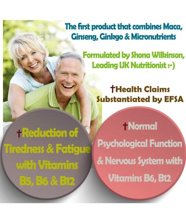 360 Capsules Maca Root & Korean Red Ginseng Complex with Ginkgo Biloba - 4256mg Vegan Formula with Zinc, Vitamins D3, E, B5, B6, B12, A, K, Folic Acid & Selenium for Immune Support & Hormonal Balance - Buy Online on GoSupps.com