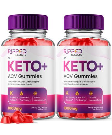 Fyvus (2 Pack) Ripped Results Keto ACV Gummies Ripped Results Keto+ ACV Gummies Advanced Apple Cider Vinegar Vitamin Supplement 1000MG Keto Ripped ACV Gummiy Keto+ACV Folic Acid (120 Gummies)