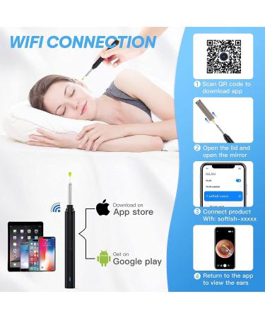 Wireless Smart Ear Wax Removal Tool for iPhone, iPad & Android - COSYLIFE Ear Cleaner Endoscope with 6 LED Lights and Camera - Buy Online on GoSupps.com