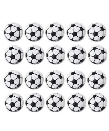 Lot de 20 perles de football am ricain perles de sport perles de football volley-ball tennis 5 styles perles en bois pour le bricolage 1