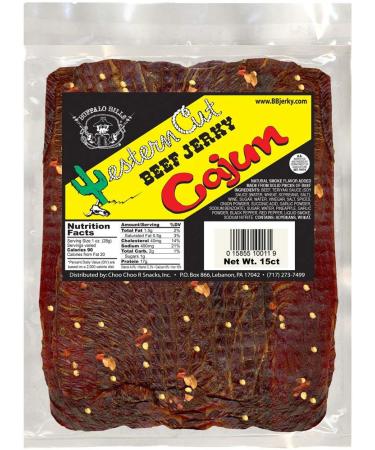 Buffalo Bills Cajun Western Cut Big Slab Beef Jerky (15 beef jerky slabs per bag)