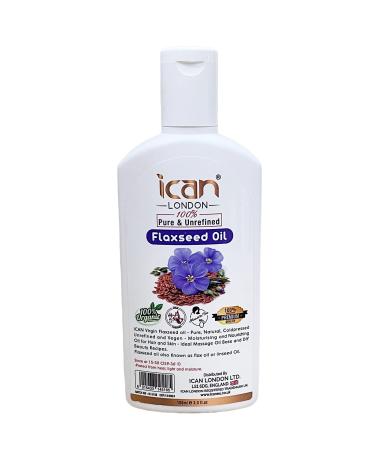 ican london 100% pure & unrefined flaxseed oil 100ml