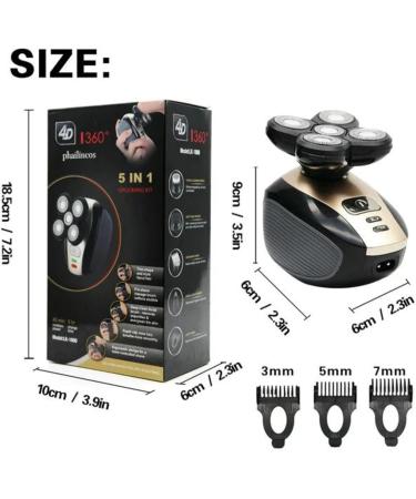 5-in-1 Electric Razor for Men | Rechargeable Wet & Dry Head Shaver Grooming Kit with Beard & Hair Trimmers Ideal Gifts for Men - Buy Online on GoSupps.com