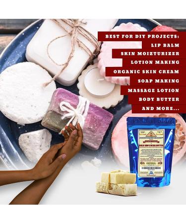 Organic Unrefined Raw Cocoa Butter Blocks (8 oz) - Rich Chocolate Aroma for Lip Balms, Stretch Marks, and DIY Body Butter Base - Buy Online on GoSupps.com