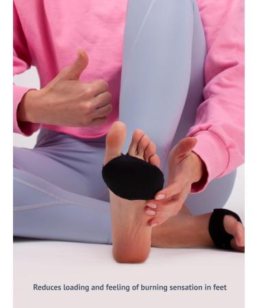 Brison Metatarsal Pads - Ball of Foot Cushion Sleeves for Metatarsalgia Pain Relief - Foot Health Care for Tight Fitting Feet - Medium Black - Buy Online on GoSupps.com