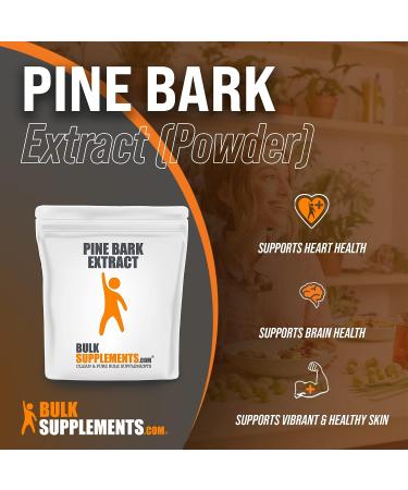 Pine Bark Extract Powder - Herbal Circulation Support & Antioxidant Source - 100g, Gluten Free - BulkSupplements.com - Buy Online on GoSupps.com