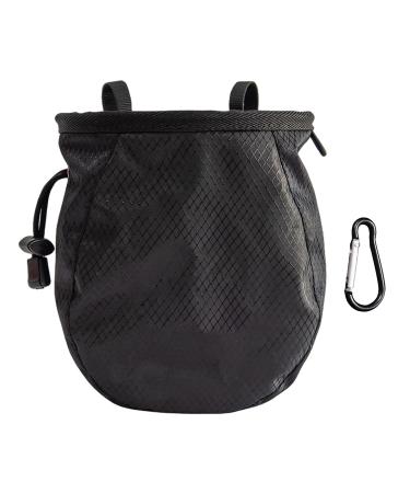 Sleeekee 1 piece of black climbing crevices with 1 black mountaineering metal buckle climbing equipment adjustable chalk bag multifunctional powder bag suitable for fitness gymnastics