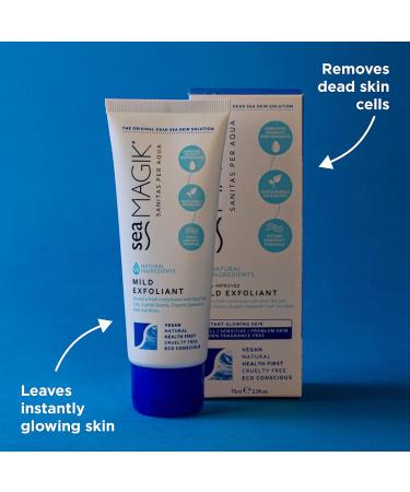 Sea Magik - Face Scrub Exfoliator Soothing and Replenishing Infused with Hydrating Dead Sea Salt and Salicylic Acid Moisturising Suitable for All Skin Types Vegan Cruelty Free (75ml) - Buy Online on GoSupps.com