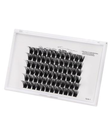 Bodermincer 72 Bundles D Curl Wide Cluster 3D Effect Glue Bonded Individual Lash Mink Eyelash Extension Natural 3D Russian Volume Faux Eyelashes Home Eyelash Extension (12mm)