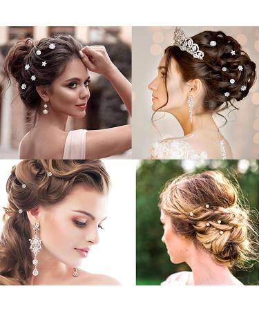 50 Piece Spiral Hair Clips - White Pearls & Rhinestones for Brides & Special Occasions | Elegant Hair Accessories - Buy Online on GoSupps.com