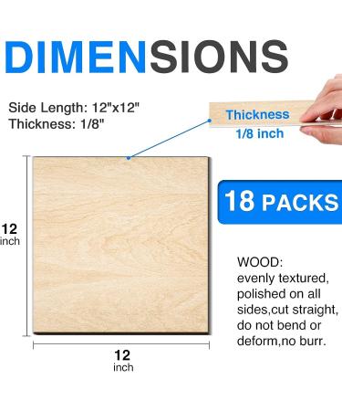 18 Pack Basswood Sheets 12x12x1/8 for Crafts Unfinished Wood Basswood Craft Wood Board Perfect for DIY Ornaments and Models Drawing Painting Engraving Wood Burning and Laser Cutting. B-18packs craft woods - Buy Online on GoSupps.com