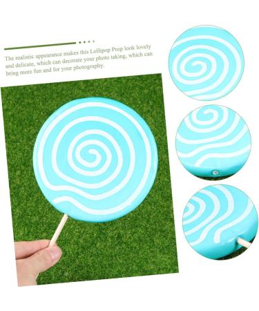 VILLFUL 2pcs Simulation Lollipop Popular Toys Lollipop Props Large Music Decor Lollipop Display Lollipop Photo Lollipop for Photo Bulk Toys Candy Cane Pool Party Wooden Ornament Oversized Blue 35X14X1CM - Buy Online on GoSupps.com