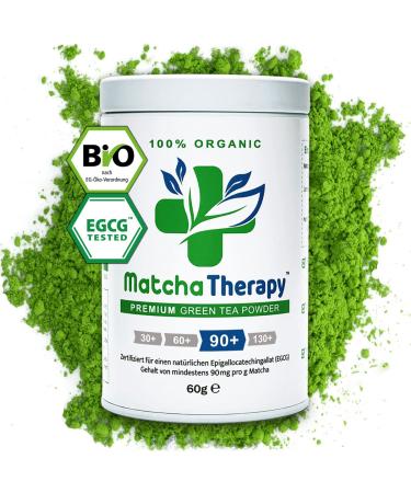Matcia therapy 90+ |Bio Matcha tea powder |60g |With at least 90mg/g checked EGCG catechin content |Supports the immune system & energy level |Premium grade |Green tea from Japan EGCG 90+
