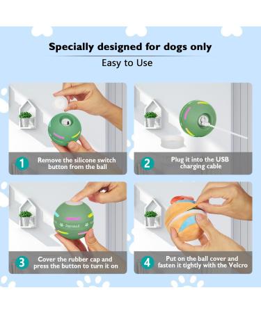 BARHOMO Dog Balls The 3rd Generation Interactive Toys for Puppy/Small/Medium/Large Dogs Improved Dog Rolling Effect Tennis Ball with Strap Tough Motion Activated Automatic Moving Dog Ball Toys Interactive Dog Ball Toy(Green) - Buy Online on GoSupps.com