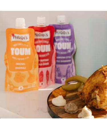 Habibi's Mediterranean Variety Pack Toum Garlic Sauce Marinade Spread and Dipping Sauce 3x 250g Gluten Free Plant Based Egg Free No Preservatives Made in Canada - Buy Online on GoSupps.com