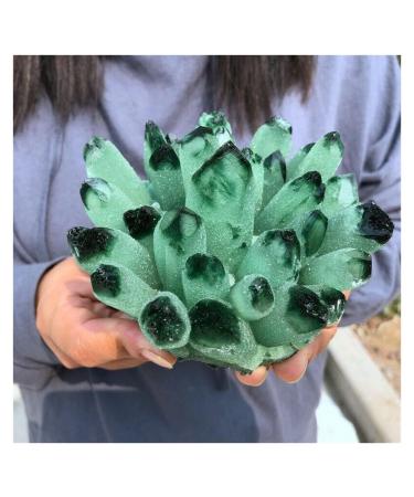 Natural Crystal Rough Crystal Cluster Green Phantom Quartz Crystal Cluster Specimen (Size : 800-900g)